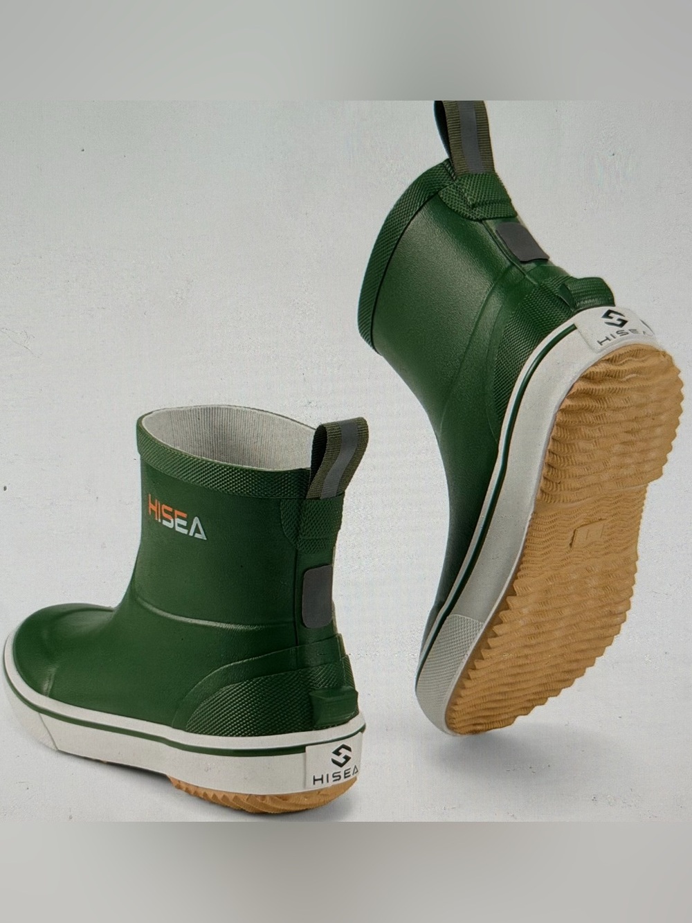 Kids Green Waterproof Rain Boots with Gum Sole